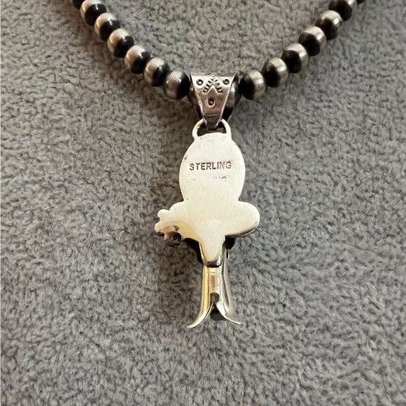 ❤️ Queen Pink Conch Navajo Style 925 Squash Blossom Pendant 1.71”L - 8mm Bail - Picture 5 of 13